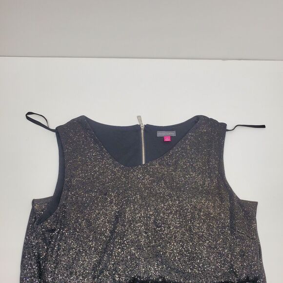 Vince Camuto Dress Women Medium Black Sequin Midi Sheath Lining with Sleeveless - Picture 7 of 13